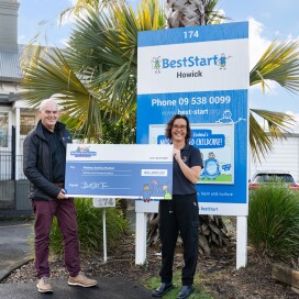 Fiona & Tony with the incredible cheque!