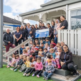 Plunket and BestStart Howick celebrating the success of the BestStart Butterfly Appeal in Howick, the top-fundraising centre.