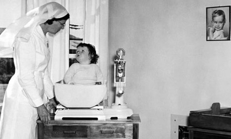 baby weighing historic 16 9