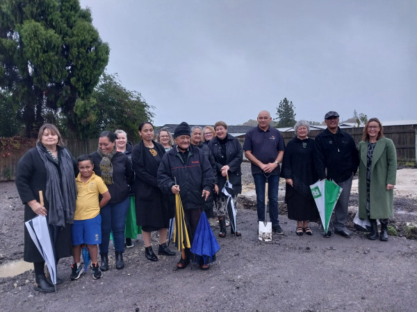 Whānau Āwhina Plunket staff Rotorua community members at the blessing of the new hub site