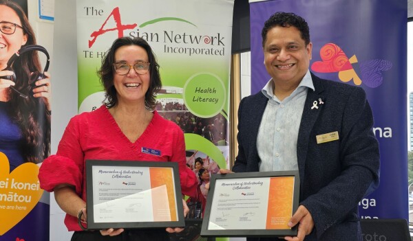 Plunket CE Fiona Kingsford with Vishal Rishi (TANI Managing Director).
