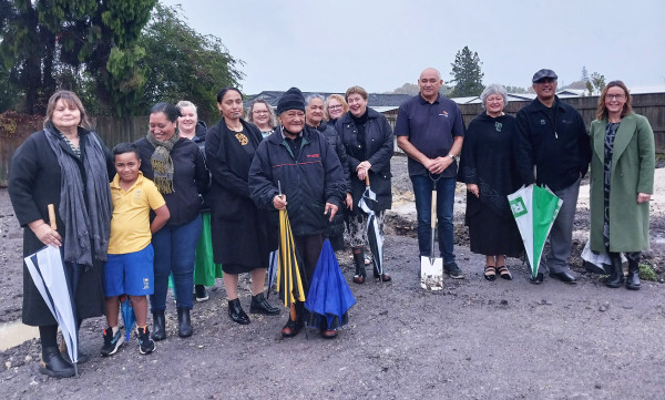 Whānau Āwhina Plunket staff Rotorua community members at the blessing of the new hub site