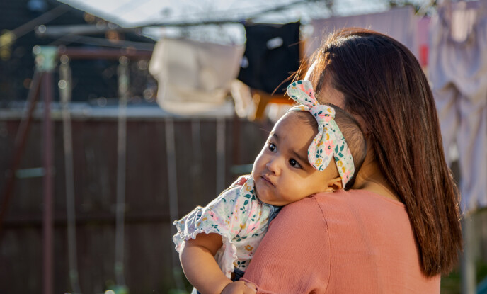 Anxiety and parenting Mum holding child