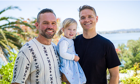 Sam and Tyler with Elsie rainbow whanau