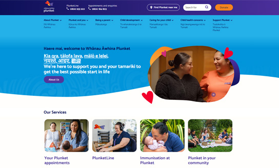 Whānau Āwhina Plunket website